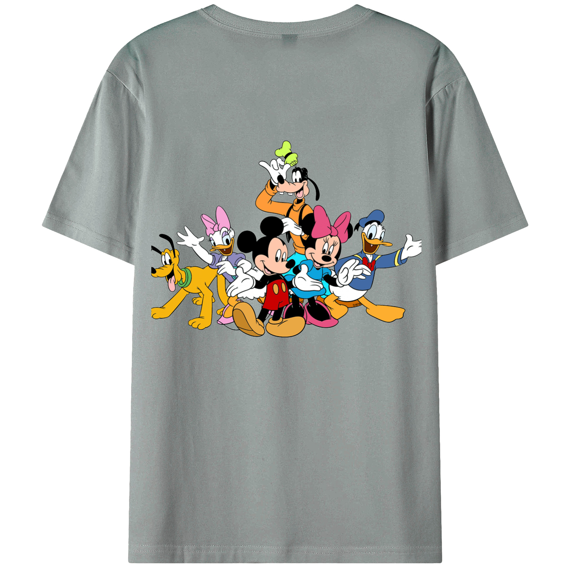ミッキーマウス Mickey Mouse 綿100％ メンズ半袖Tシャツ（バックプリント） 通気性